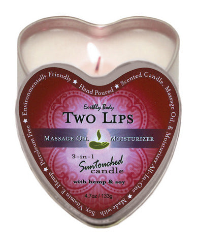 Earthly body 3 in 1 candle - 4 oz two lips