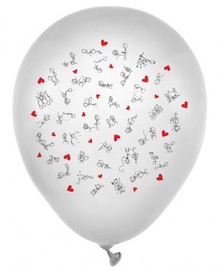 Dirty position stick figures balloons - white pack of 8