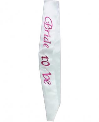 Bride to be flashing sash - white