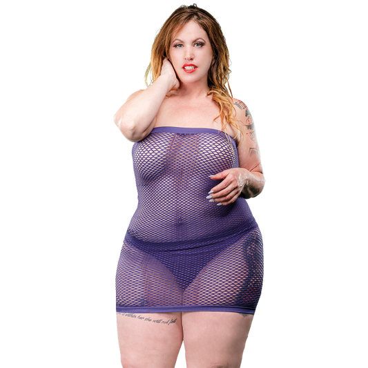 Naughty Girl Mesh Tube Dress Violet Q/S