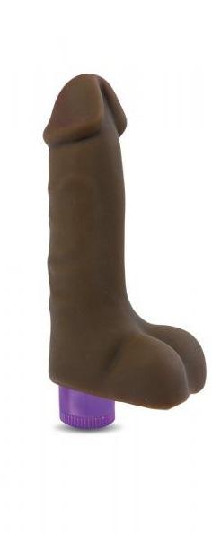 Realistic Feel Waterproof 7 inch Vibrating Cock - Brown