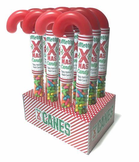 Merry X-Mas Candy Canes Holidick Display of 12