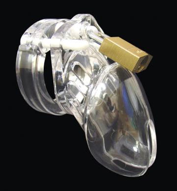 CB-6000s Male Chastity Device 2.5 inches Cage and Lock Set Clear