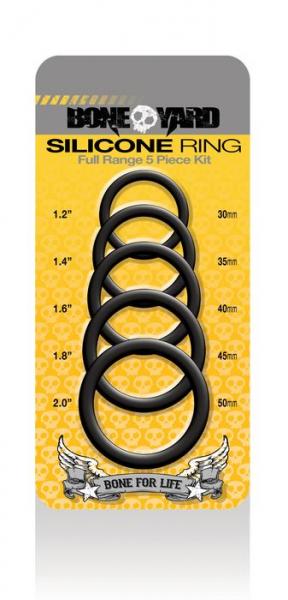 Boneyard Silicone Ring 5 Piece Kit Black