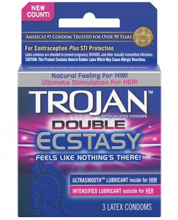 Trojan Double Ecstasy Condom - Box Of 3