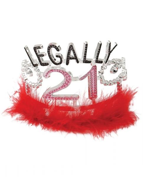 Legally 21 tiara w/marabou