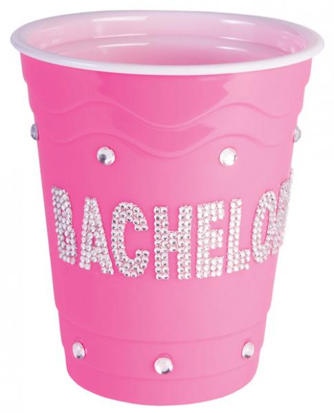 Bachelorette Pink Plastic Cup Clear Stones