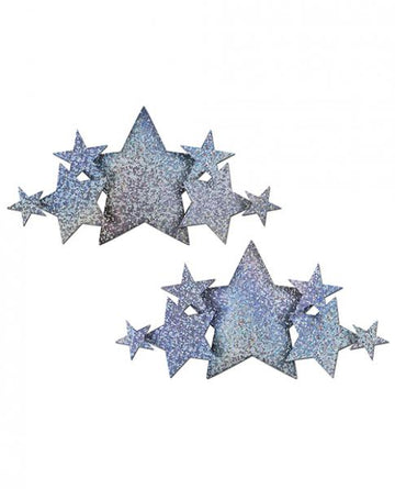 Pastease Demi Glitter Stars Silver Pasties O/S