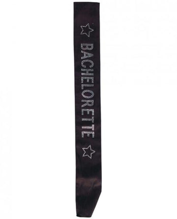 Bachelorette Sash with Crystals Black