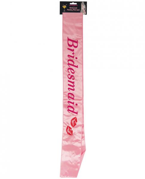 Bridesmaid Flashing Sash Kisses Pink