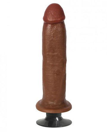 Jock Vibrating 8 inches Dildo with Suction Cup Tan