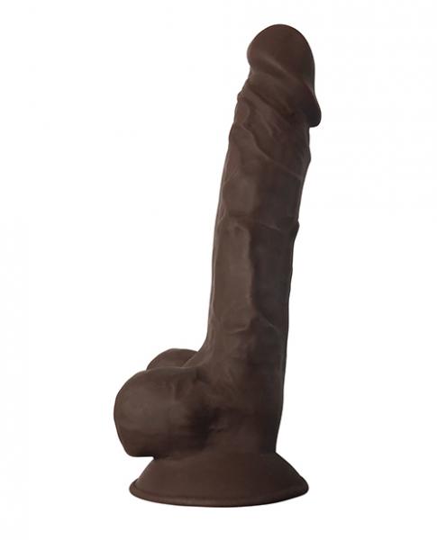 Fleshstixxx 7 inches Silicone Dong with Balls Brown