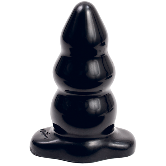 Triple ripple butt plug - large black