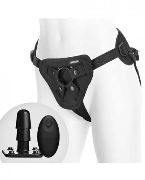 Vac-U-Lock Supreme Harness with Vibrating Plug