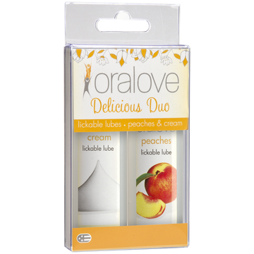 Oralove Delicious Duo Flavored Lube Peaches & Cream