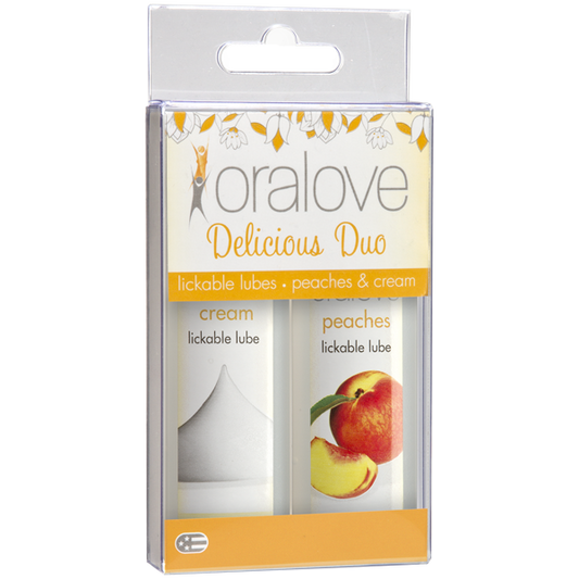 Oralove Delicious Duo Flavored Lube Peaches & Cream