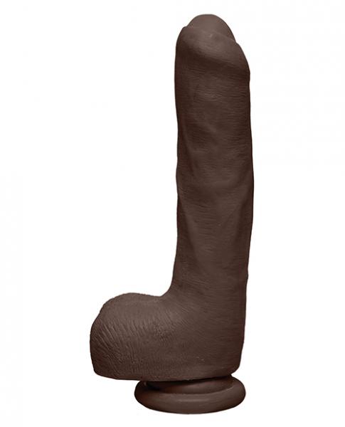 The D 9 inches Uncut D Dildo with Balls Black