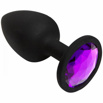 Booty Bling Small Black Plug Pink Stone