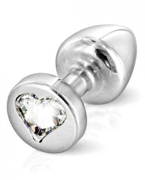 Diogol Anni R Heart T1 Crystal Silver Butt Plug