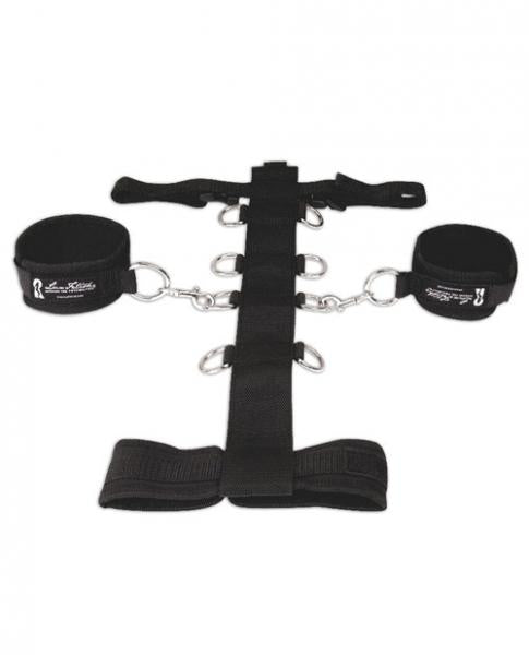 Lux Fetish 3 Piece Adjustable Neck & Wristraint Set Black