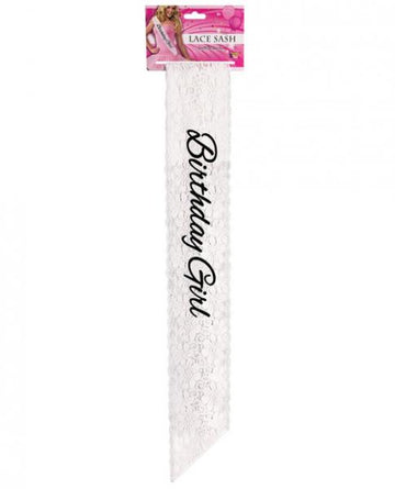 Birthday Girl Lace Sash White O/S