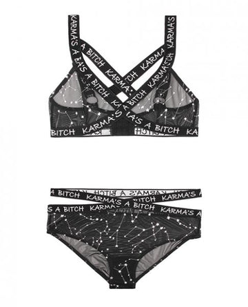 Vibes Karma's A Bitch Bralette & Cutout Panty Black L/XL