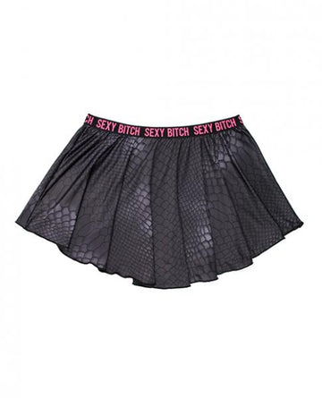 Vibes Sexy Bitch Skater Skirt Black L/XL