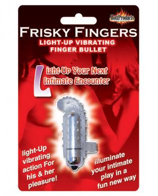 Frisky finger light up vibrating finger bullet - clear