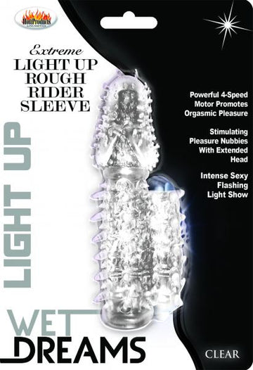 Light Up Extreme Rough Rider Pleasure Sleeve Clear