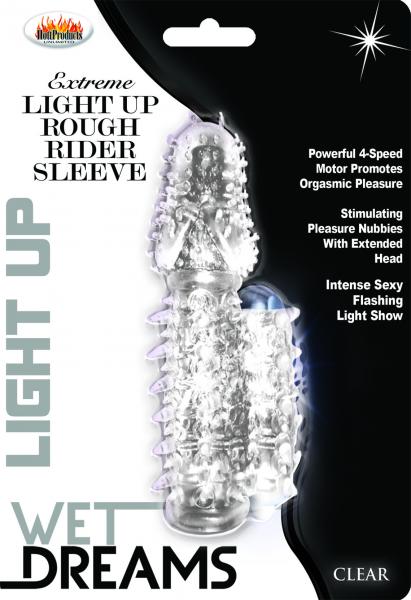 Light Up Extreme Rough Rider Pleasure Sleeve Clear