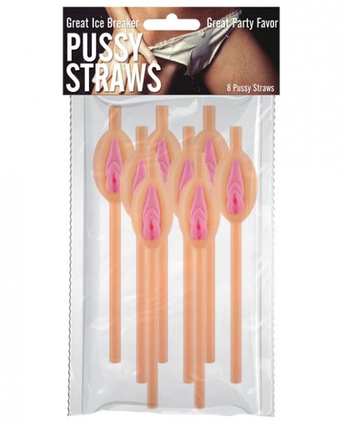 Pussy Straws Pink Beige Pack Of 8