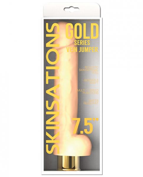 Skinsations Gold Series Vein Jumper 7.5 inches Vibrating Dildo