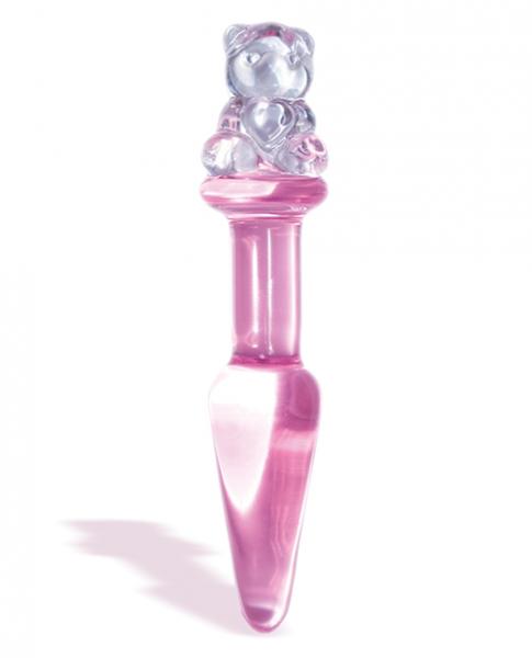 First Glass Teddy Love Plug Glass Butt Plug Pink