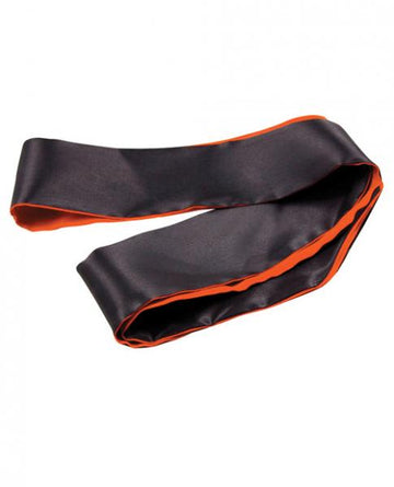 Orange Is The New Black Satin Sash Reversible Blindfold Black Orange