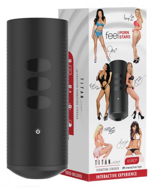 Kiiroo Titan The Experience Interactive Vibrating Stroker Black