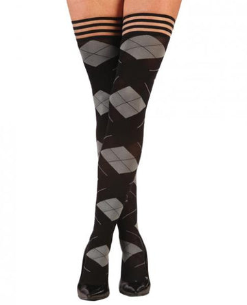 Kixies Kimmie Argyle Thigh High Tights Argyle A