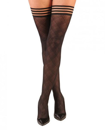 Kixies Tiffany Diamond Thigh Highs Black C