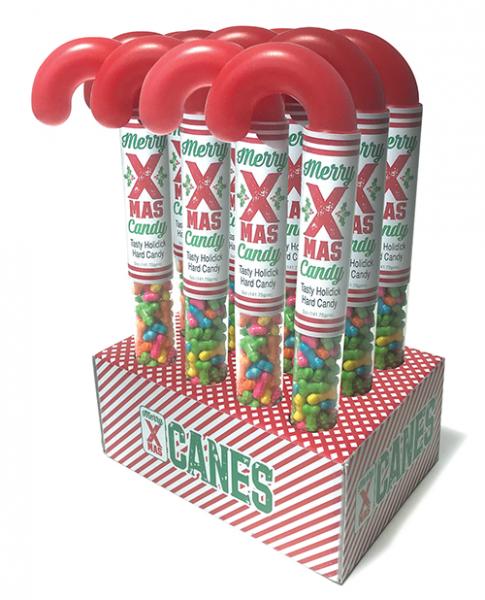 Merry X-Mas Tasty Holidick Candy Canes Display Of 12