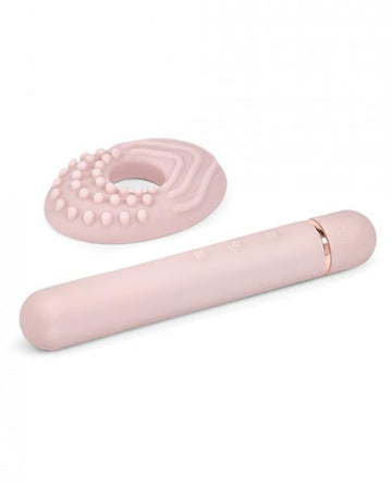 Le Wand Baton Chrome Vibrator, Textured Ring Pink