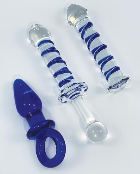 Nobu Glass Gems 3 Piece Set Blue