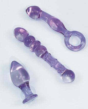 Nobu Glass Gems 3 Piece Set Purple