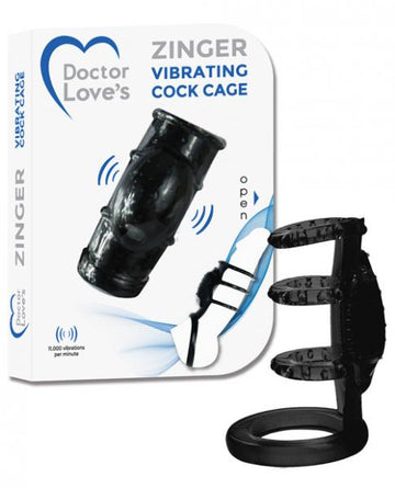 Doctor Love's Vibrating Cock Cage Black