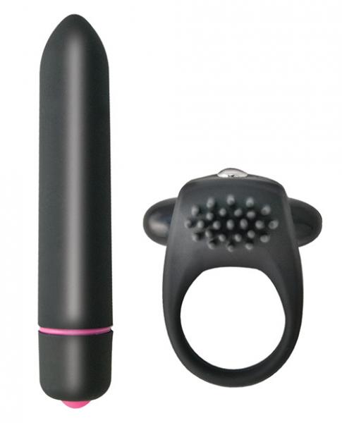 Intense Cockring & Bullet Vibrator Black