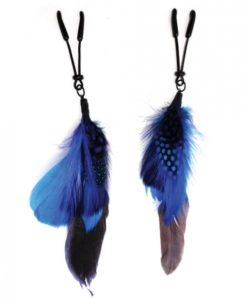 Colored Feather Black Wide Tweezer Clamps