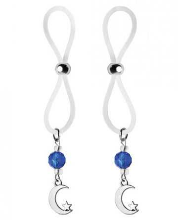 Bijoux De Nip Nipple Halos Moon & Star Charm Blue Clear