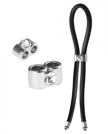 Bolo Lasso Ring Double Barrel Diamond Slider Black