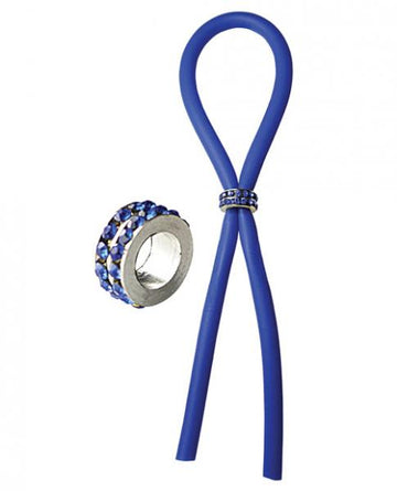 Bolo Lasso Silicone Ring Blue Gems Blue