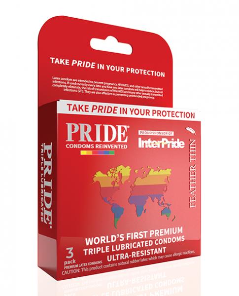 Pride Feather Thin Latex Condoms Pack Of 3