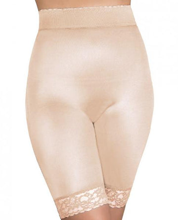 Rago Shapewear Long Leg Shaper Gripper Lace Bottom Beige 11X