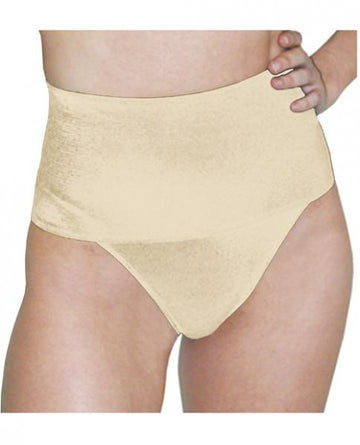 Rago Shapewear Wide Band Thong Shaper Beige Lg